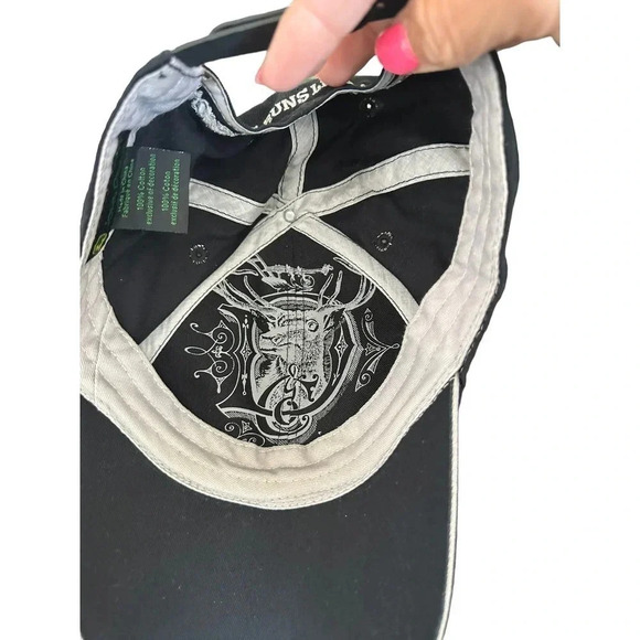 John Deere Adjustable Hat Black With Silver Embroidered Logo 4 Rivers Equipment - Picture 4 of 4